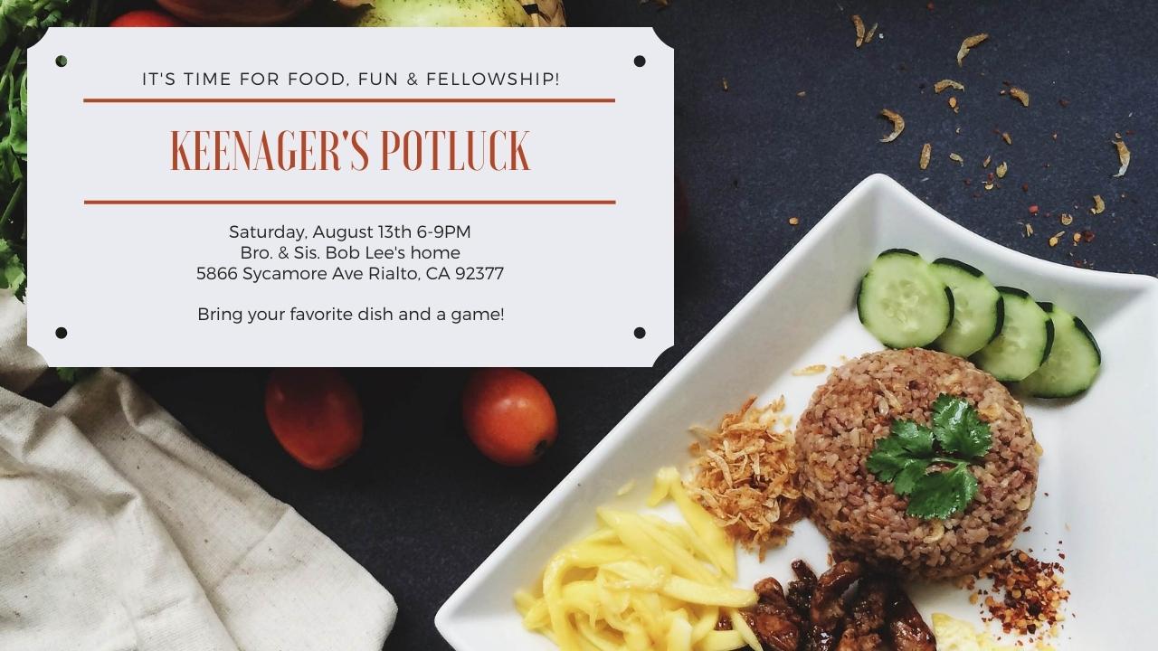 Keenagers Potluck | August 13, 2022