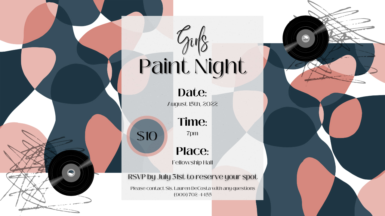 Girls’ Paint Night | August 15, 2022