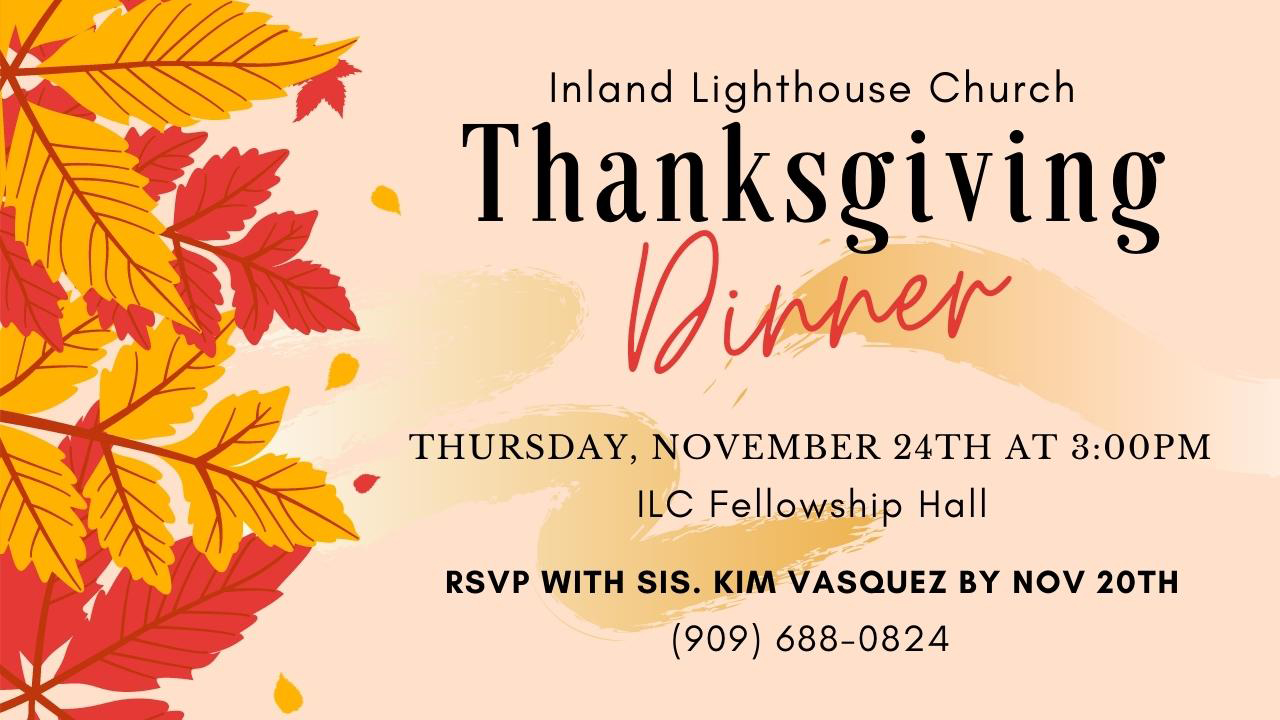 All Church Thanksgiving Dinner | November 24, 2022