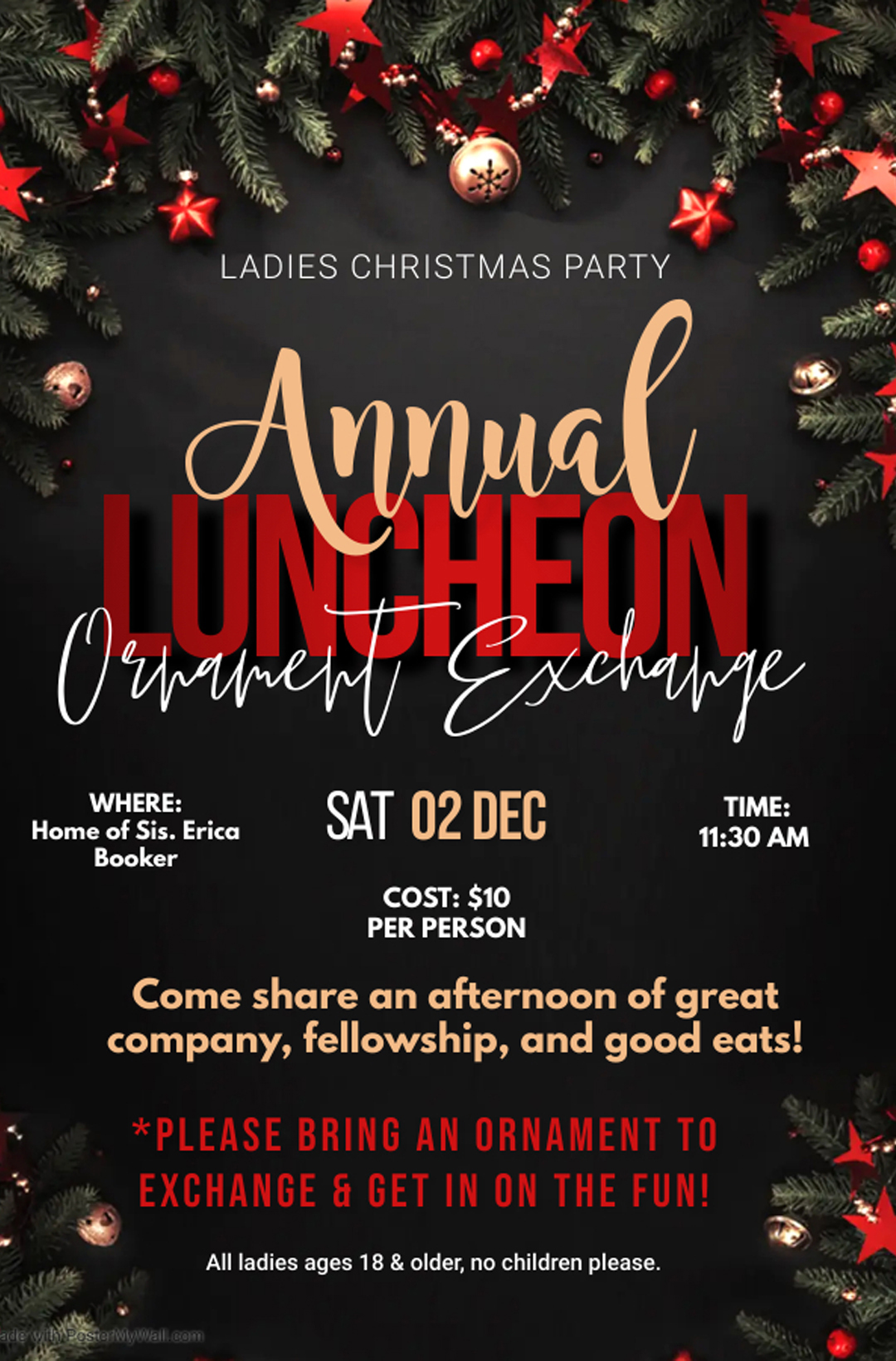 Ladies Luncheon & Ornament Exchange | Dec 2, 2023