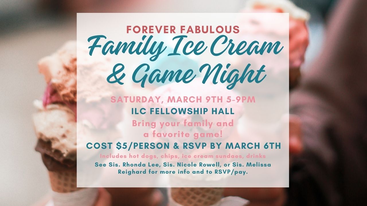 Fab 40s Family Ice Cream & Game Night | Mar 9, 2024